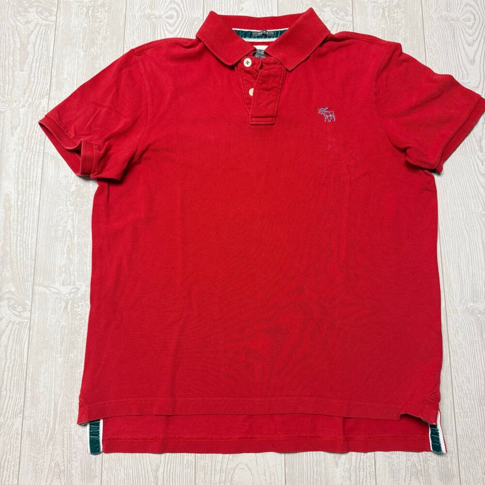Y2K Abercrombie & Fitch Muscle Polo Shirt Men’s XL Short Sleeve Moose Logo
